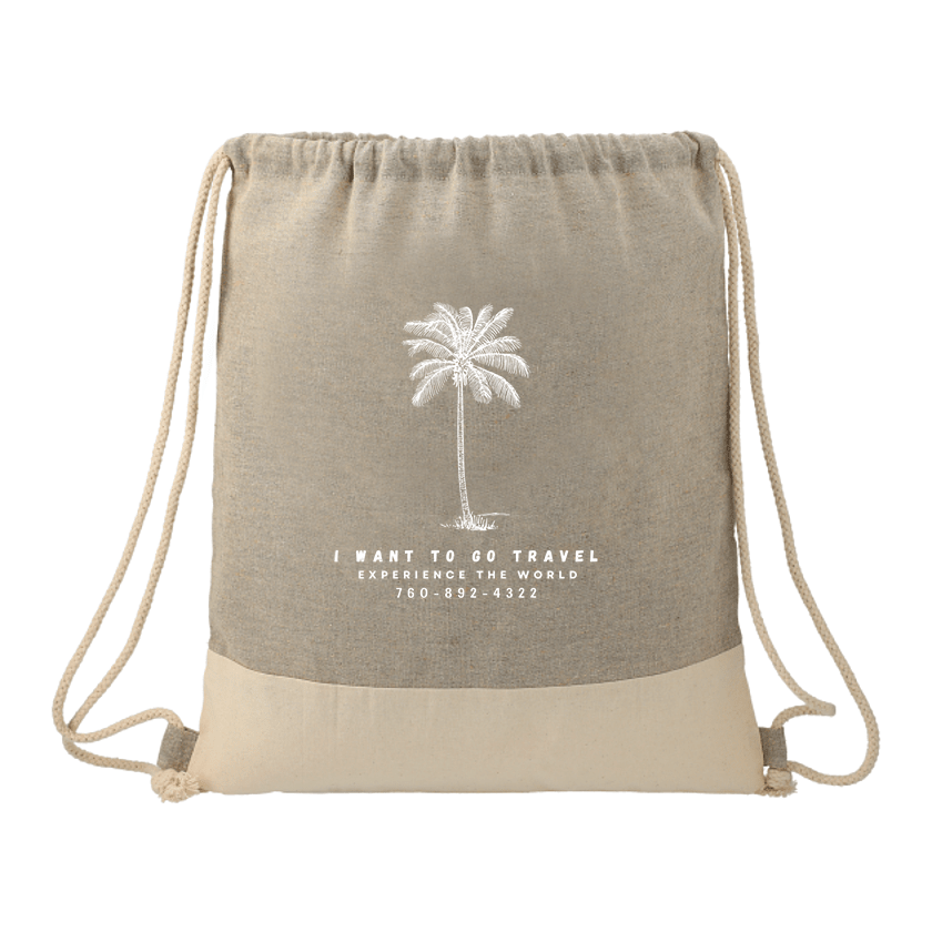 custom design of LEEDS 3005-73 - Split Recycled Cotton Drawstring Bag