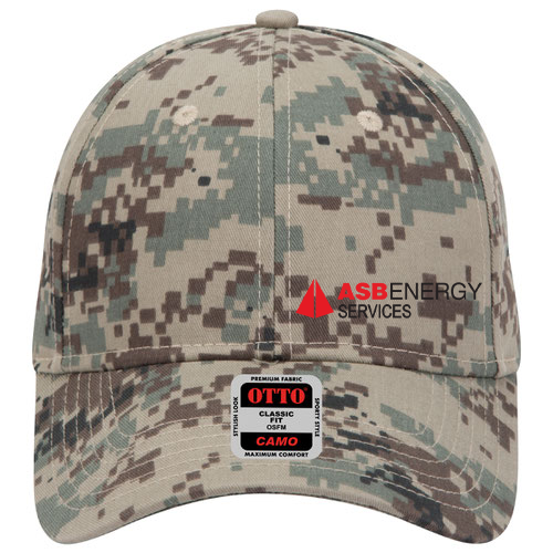 Digital camouflage cotton twill low profile pro style caps