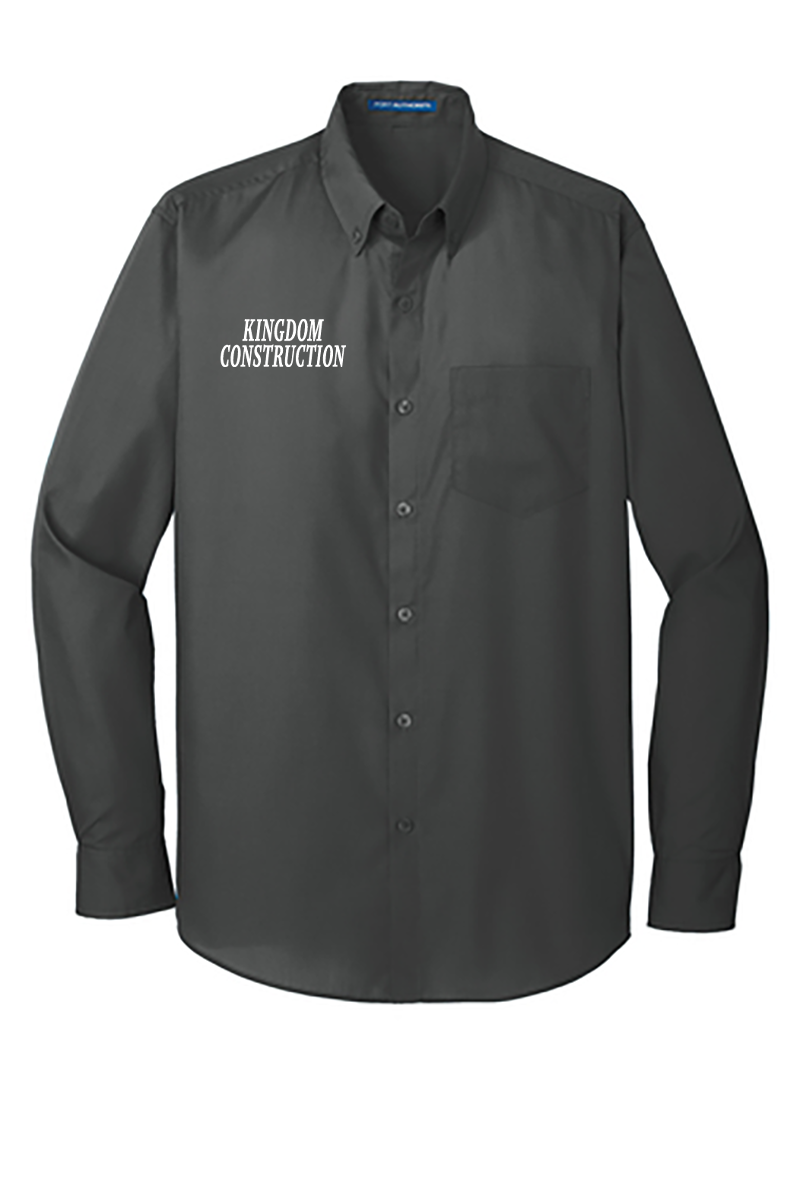 custom design of Port Authority W100 - Men's Long Sleeve Carefree Poplin Shirt