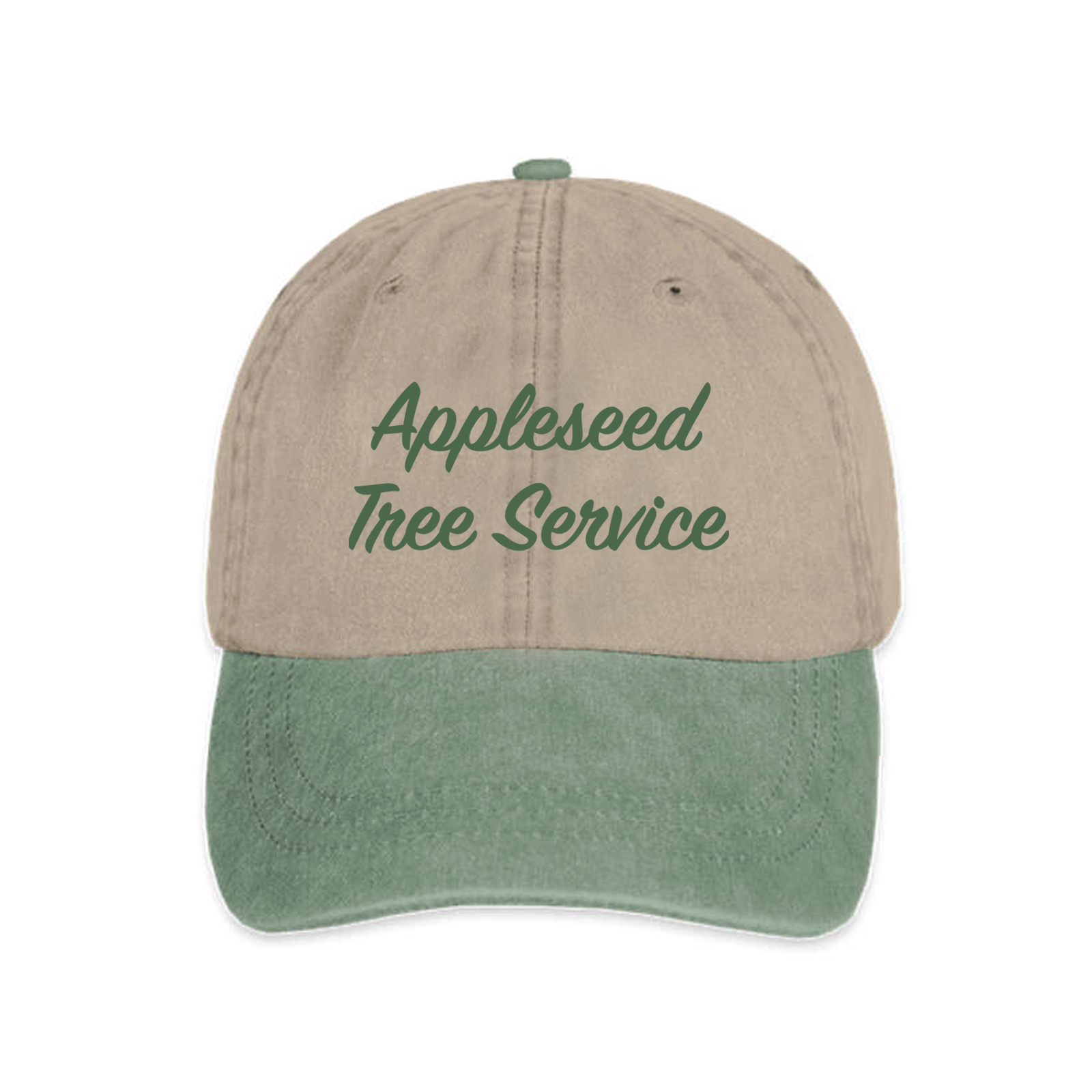 custom design of Adams LP102-Cotton Pigment-Dyed Unconstructed Two-Tone Khaki Optimum Cap
