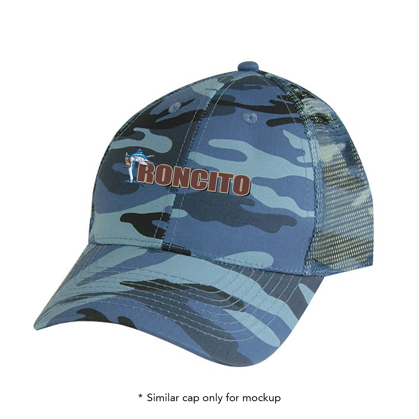 custom design of Mega Cap 9031M - Enzyme Washed Camouflage Mesh Cap
