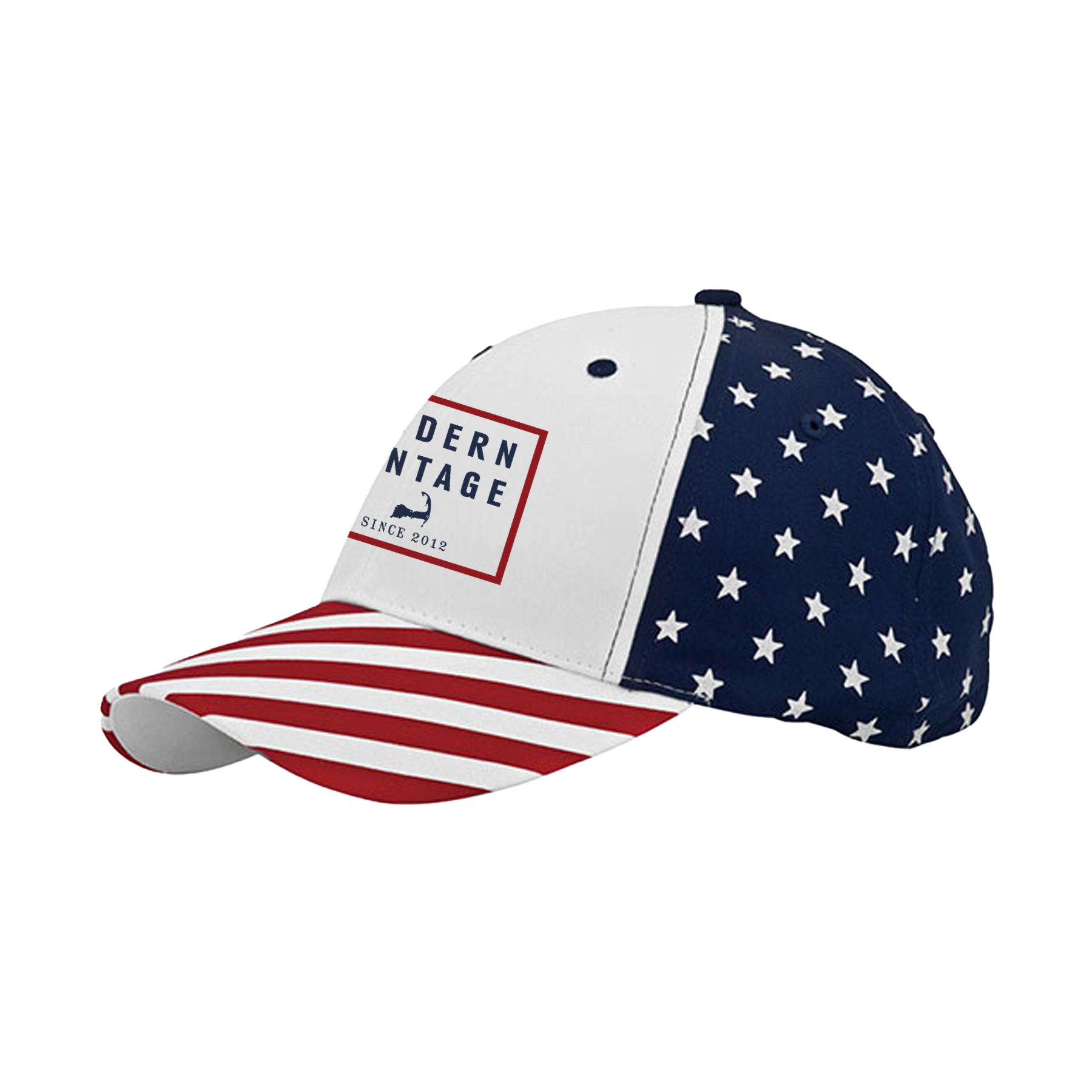 custom design of Mega Cap 7649 - 6 Panel (Structured) Cotton Twill USA Flag Cap