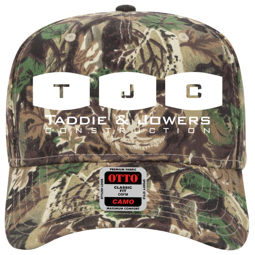 Camouflage brushed cotton twill five panel pro style cap
