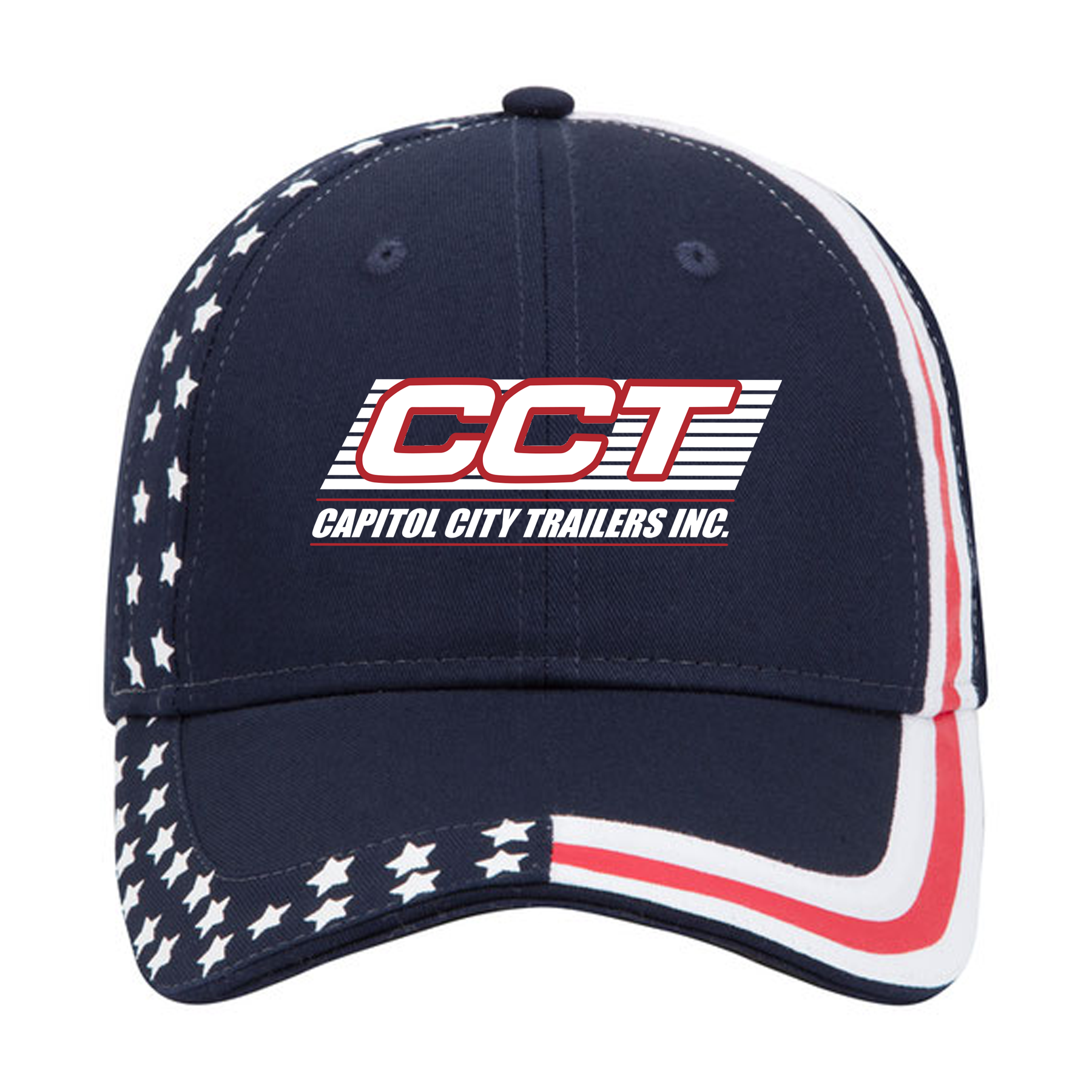 United States flag design cotton twill two tone color six panel low profile pro style caps