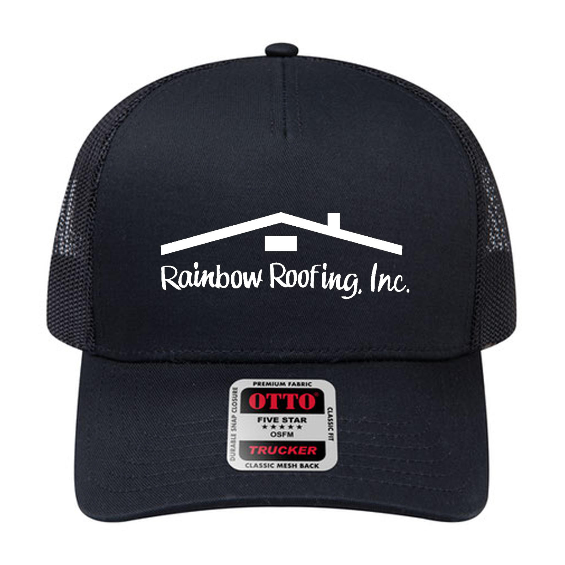 custom design of Cotton twill solid color five panel low profile pro style mesh back caps