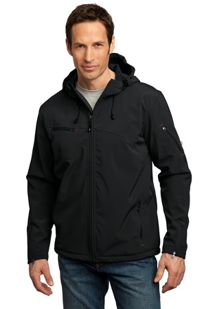 Port Authority® J706 Textured Hooded Soft Shell Jacket