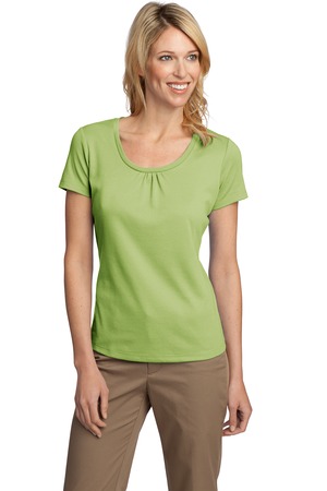 Port Authority® L522 Ladies Silk Touch™ Interlock Scoop Neck Shirt