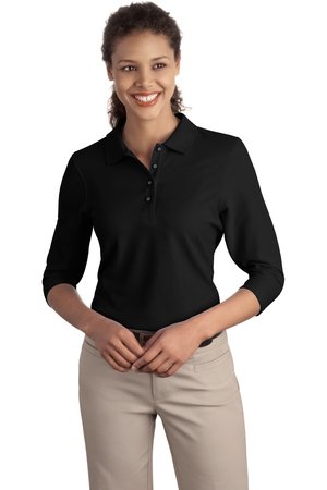 Port Authority® L562 Ladies Silk Touch™ 3/4-Sleeve Polo