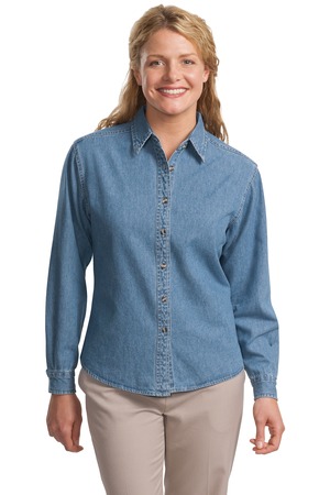 Port Authority® L600D Ladies Long Sleeve Denim Shirt