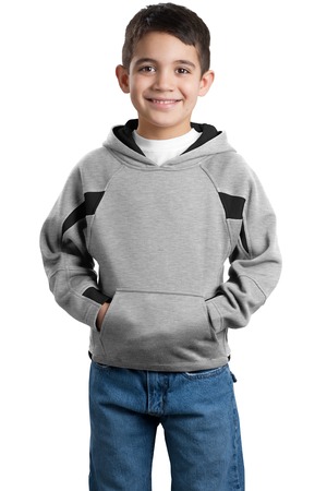 Sport-Tek® Y266 Youth Color-Spliced Pullover Hooded Sweatshirt