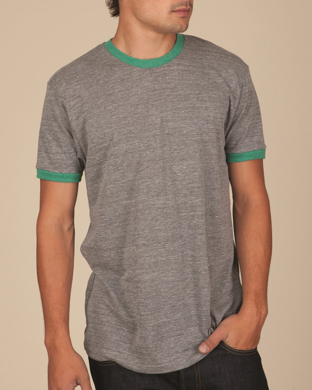 Alternative 2072 - Unisex Eco-Jersey Contrast Ringer Crewneck T-Shirt