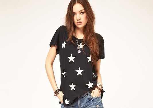 NEW FASHIONS 608865807 - Short Sleeve T-Shirt With Hot Star Printed