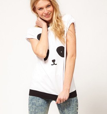 NEW FASHIONS 575097726 - Womens Cotton T-Shirt With Lovely Panda Printed