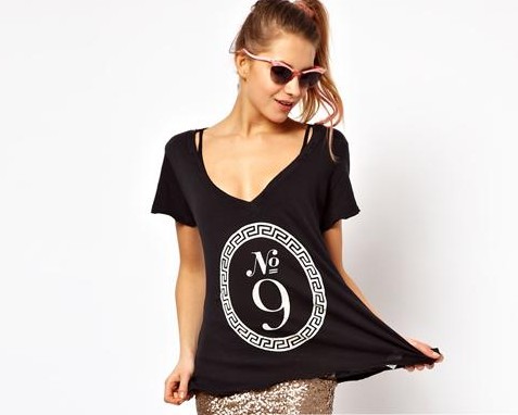 NEW FASHIONS 733373597 - Women's T-Shirt with No9 Printed