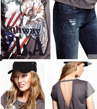 NEW FASHIONS 812013606 - Women's Flag And Hawk Printed Backless T-Shirt