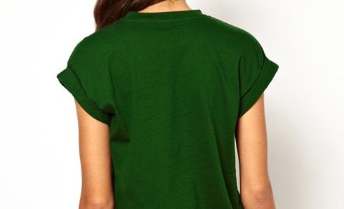 NEW FASHIONS 977136768 - Womens Navy Green O-Neck Cotton T-Shirt With Double Lover Bird Printed