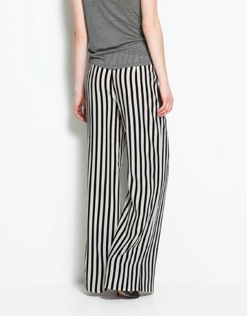 NEW FASHIONS 605907412 - Long Loose Pants With Black And White Stripe ...