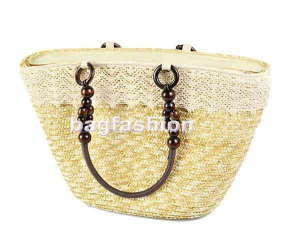 Bag Fashion 4874 - Fashion Handbags Women Bags Bowknot Lace Straw Bag Tote Shoulder Bag Zipper Flower Handbag