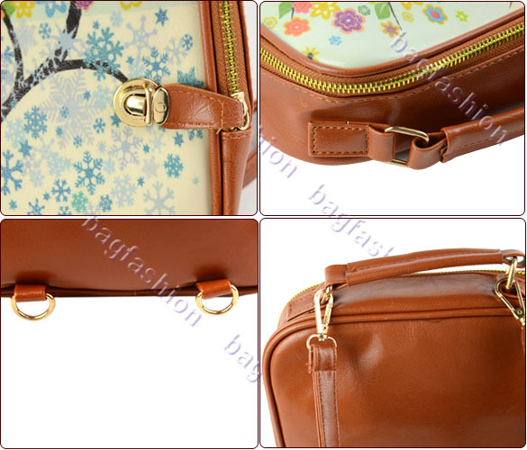 Bag Fashion 11751 - Retro Korean Style College Multifunction Colorful Schoolbag The Tree Pattern Backpack Shoulder Bag Handbag