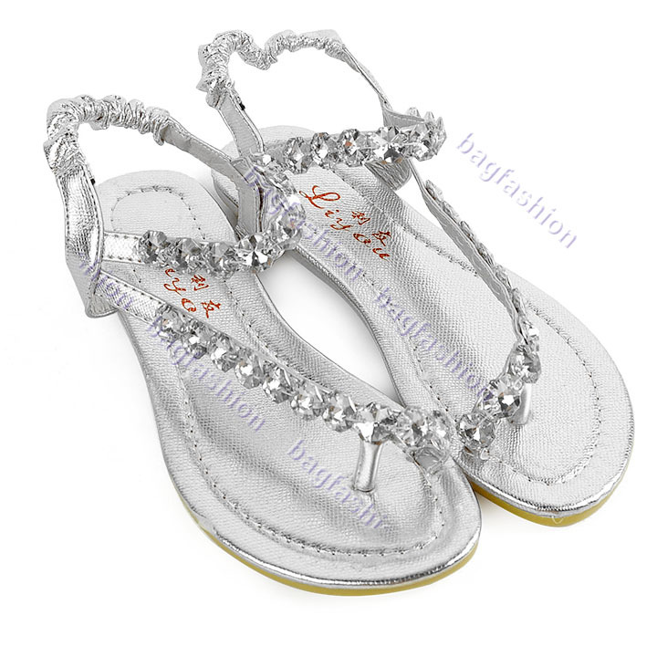 Bag Fashion 15762 - Girls Rhinestone Sandals Flats Slides Gladiator ...