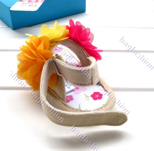 Bag Fashion 16221 - New Summer Baby Girl Infant Toddler Flats Flip-Flops Flower Walking Baby Shoes