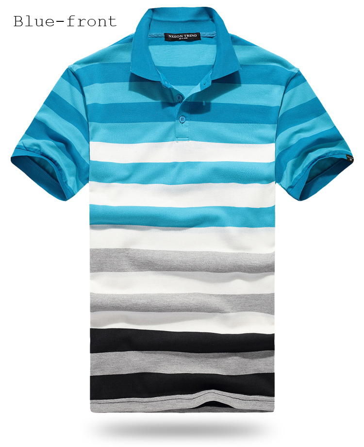 Cage Corner MTS085 - Men's Short Sleeve Colorful Horizontal Striped T-shirt