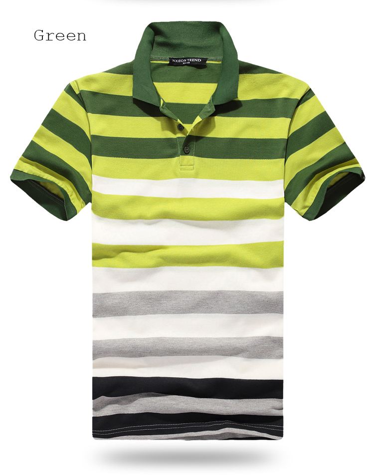 Cage Corner MTS085 - Men's Short Sleeve Colorful Horizontal Striped T-shirt