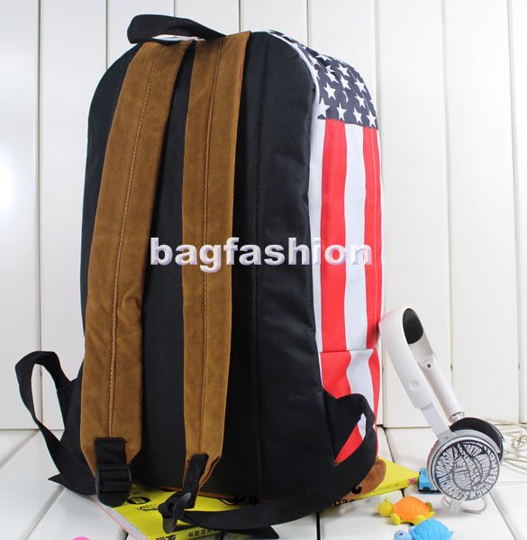 Bag Fashion 5691 - Unisex Canvas Handbag Teenager School Bag Campus Backpack UK US Flag