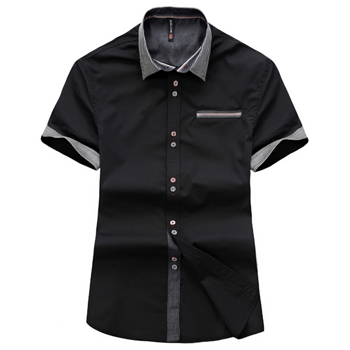 Cage Corner MCS016 - Men Turn-Down Collar Short Sleeve Dress Shirt $18.89