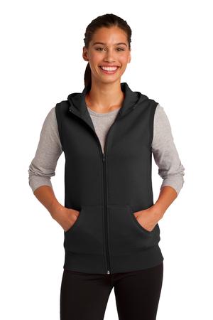 Sport-Tek Ladies Hooded Fleece Vest. LST268