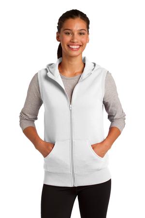 Sport-Tek Ladies Hooded Fleece Vest. LST268
