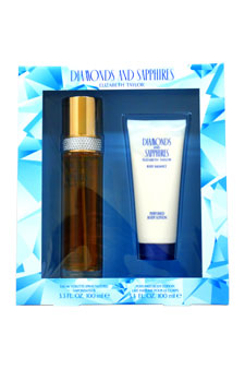 Elizabeth Taylor Diamonds and Sapphires Gift Set For Women 3.4oz edt Spray| 3.4oz perfumed body lotion