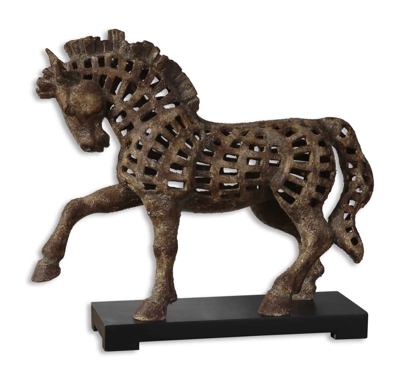Uttermost 19217 Prancing Horse Antique Sculpture