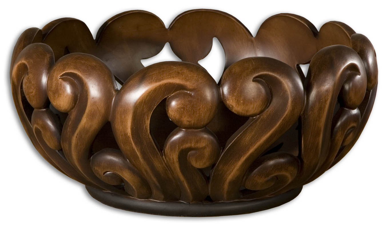 Uttermost 19493 Merida Wood Tone Decorative Bowl