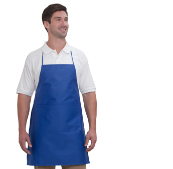 7.5 oz. cotton twill solid color two pocket full length adjustable bib aprons