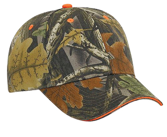 Camouflage brushed cotton twill sandwich visor low profile pro style caps