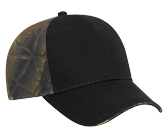 Camouflage brushed cotton twill sandwich visor two tone color six panel low profile pro style caps