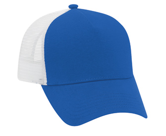 Comfy Cotton jersey knit solid and two tone color five panel pro style mesh back caps