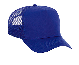 Cotton twill solid color high crown golf style mesh back caps