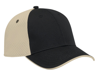 Deluxe cotton twill withpolyester pro mesh back flipped edge visor two tone color six panel low profile pro style caps