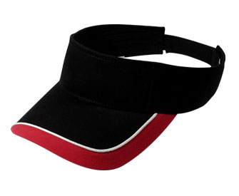Piping design brushed cotton twill two tone color sun visor