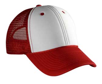 Polyester foam front solid and two tone color six panel low profile pro style mesh back caps