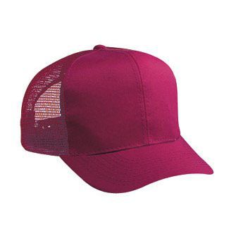 Youth cotton twill solid color six panel pro style mesh back caps