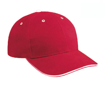 OTTO CAP 23-255 - 6 Panel Low Profile Baseball Cap With Sandwich Visor