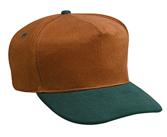 Brushed bull denim two tone color five panel low crown golf style caps