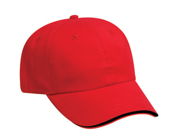 Brushed cotton twill sandwich visor solid color six panel low profile pro style caps