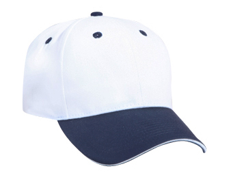 Brushed cotton twill sandwich visor solid and two tone color six panel low profile pro style caps