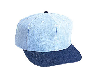 Brushed denim two tone color six panel pro style cap