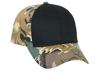 Camouflage cotton twill two tone color six panel low profile pro style caps
