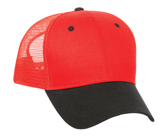 Cotton twill solid and two tone color six panel low profile pro style mesh back caps